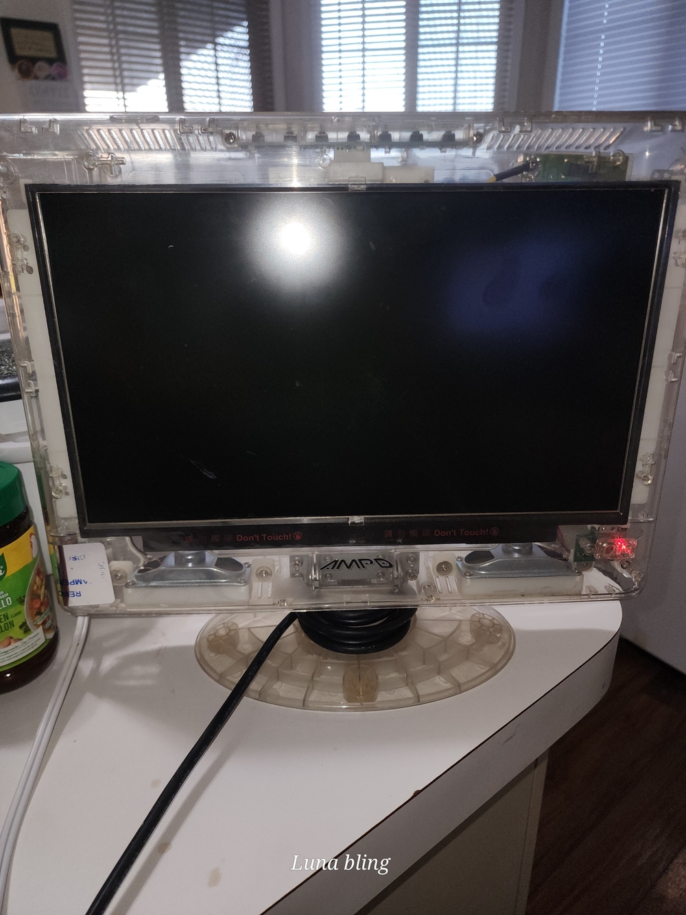 Transparent Desktop Monitor with Black Screen - Unbranded Clear Chassis